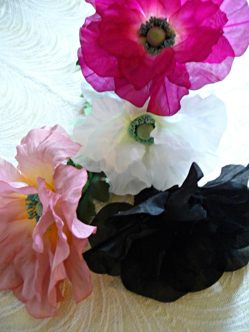 Vintage Silk Millinery Poppy Flower NOS Germany Coral Pink Etsy