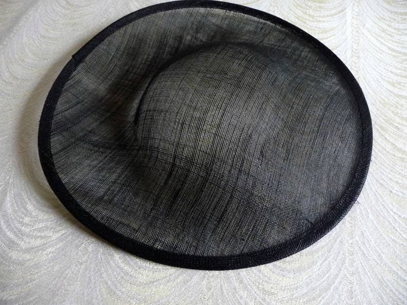 Black Saucer Hat Base Contoured Sinamay Straw Wide Hat Form Etsy