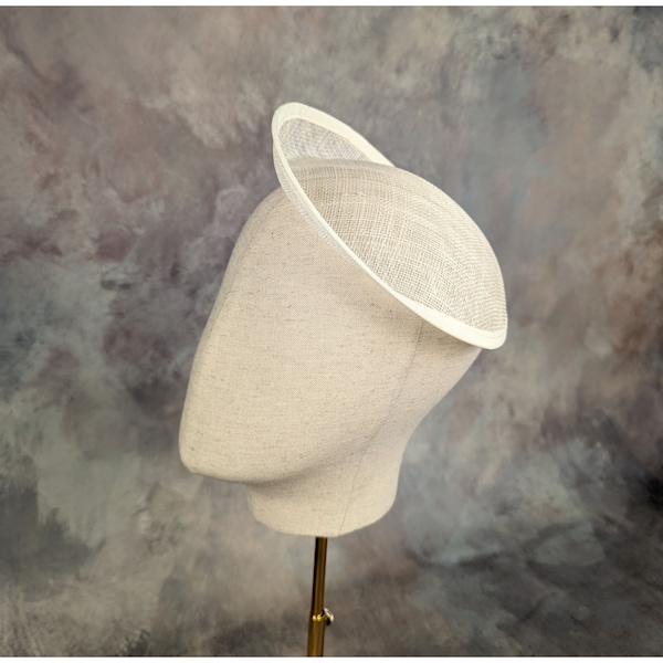 Ivory Fascinator Base Sinamay Scoop Hat Form Upturned Brim for DIY Hat Millinery Supply Round Shape Not Ready To Wear