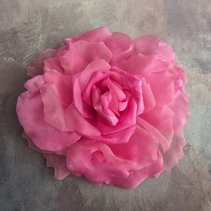 NEW COLOR Large 12 Silk and Velvet Hot Pink Fuchsia Rose for Hats Gowns Home Dec Fascinators Not Ready to Wear image 5