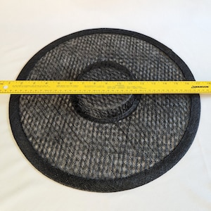 17.25 Black Cartwheel Hat Base Woven Sinamay Straw Wide Brim Hat Form for DIY Millinery Supply Round Shape Not Ready to Wear image 4