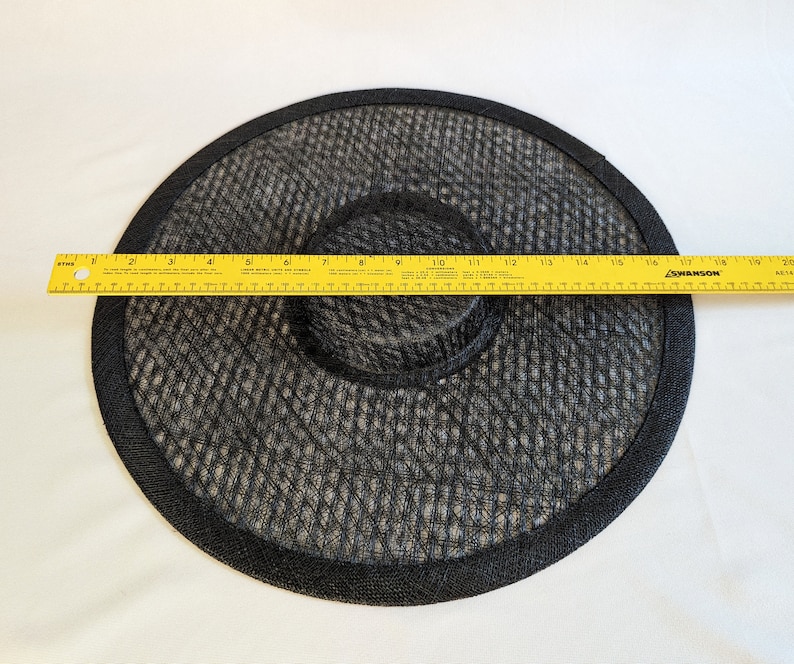 17.25 Dark Purple Cartwheel Hat Base Woven Sinamay Straw Wide Hatinator Form for DIY Millinery Supply Round Shape Not Ready to Wear image 4