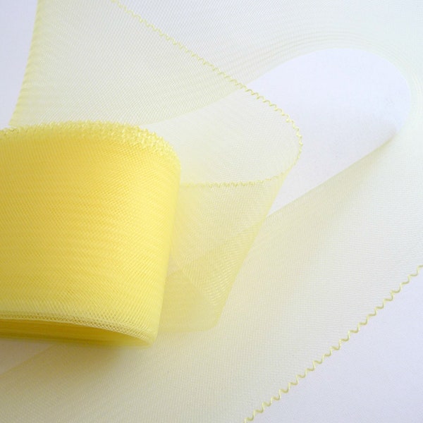 3 Inch Crin Lemon Yellow Horsehair Braid Thread Edge for Hats DIY Millinery Supply Embellishment