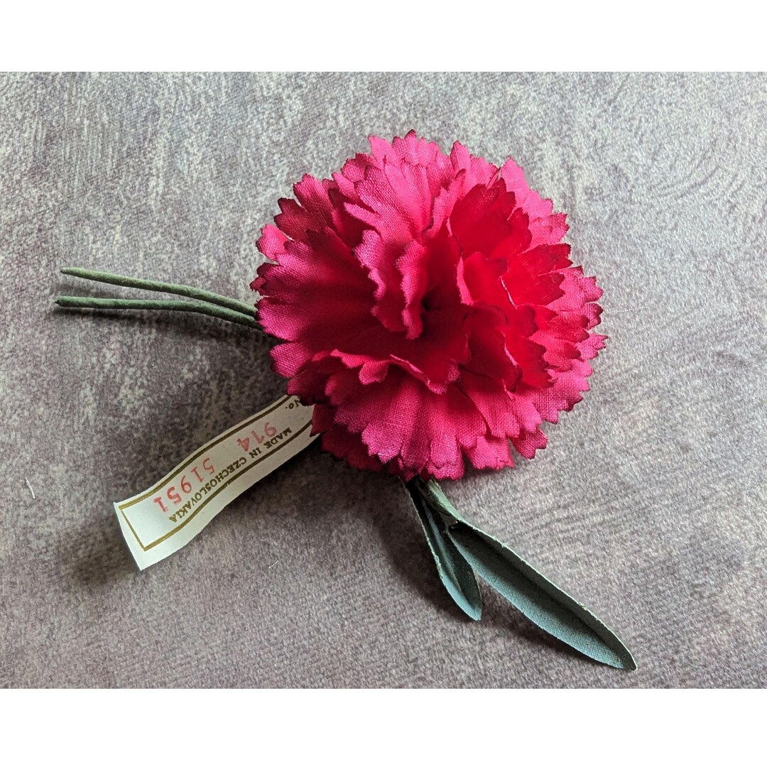 Vintage Millinery Flowers – 3 Pink Carnations (Lot Of 3) KC3