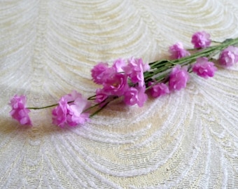 Vintage Baby's Breath Flower Spray Dark Mauve Pink NOS for Weddings Hair Clips Bouquet Corsage Tiny Blossoms Gypsophila 1FV0004M