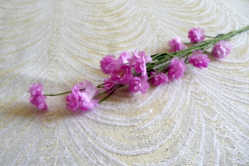 Vintage Baby's Breath Flower Spray Dark Mauve Pink NOS for Weddings Hair Clips Bouquet Corsage Tiny Blossoms Gypsophila 1FV0004M image 1