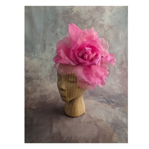 NEW COLOR Large 12 Silk and Velvet Hot Pink Fuchsia Rose for Hats Gowns Home Dec Fascinators Not Ready to Wear image 3