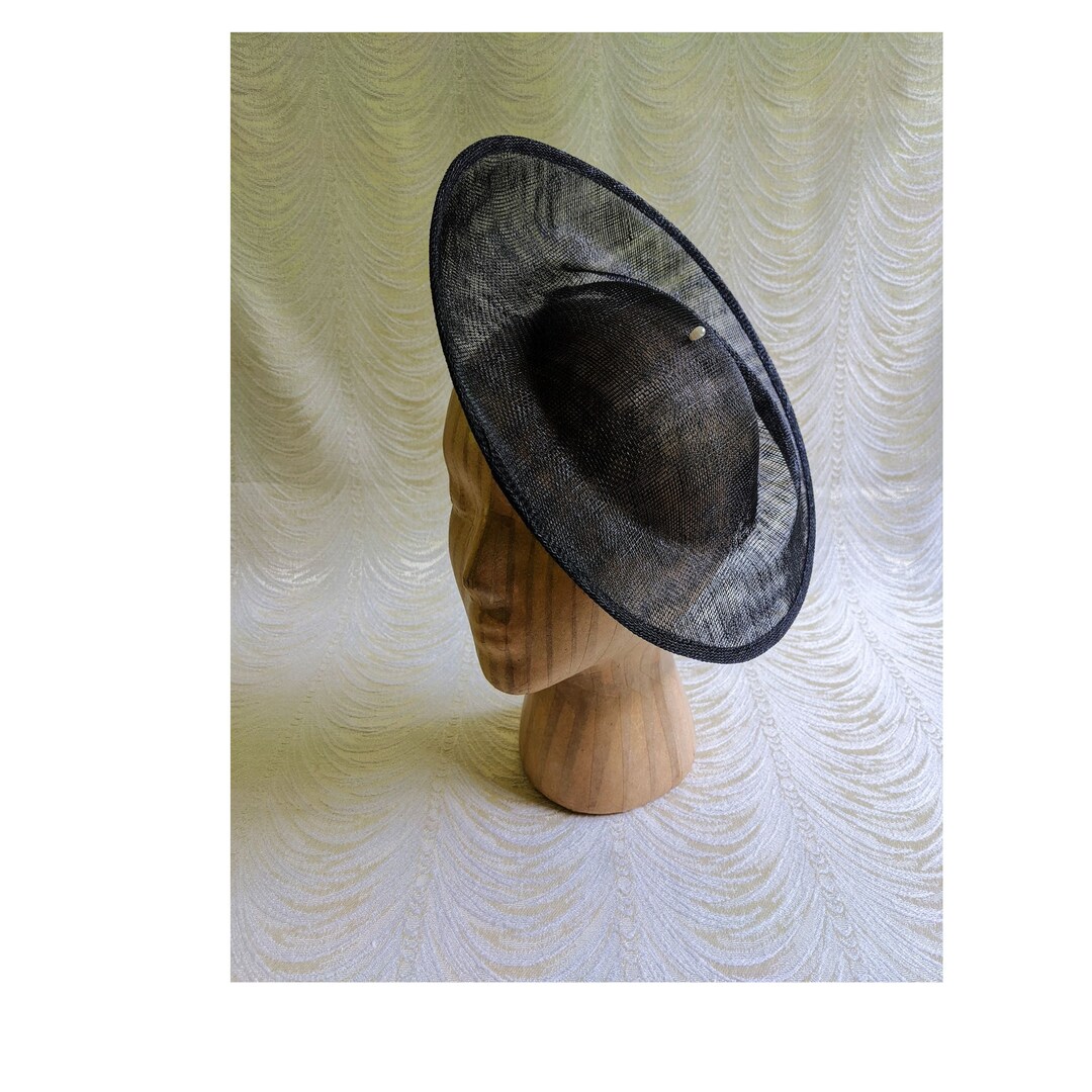 Black Saucer Hat Base Contoured Sinamay Straw Fascinator Hat Form