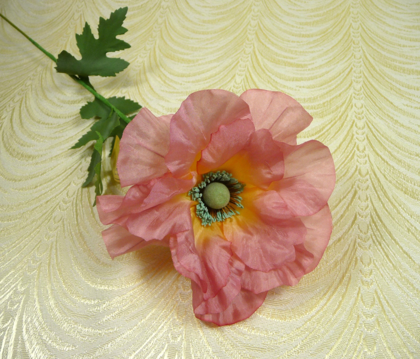 Vintage Silk Millinery Poppy Flower NOS Germany Coral Pink Etsy