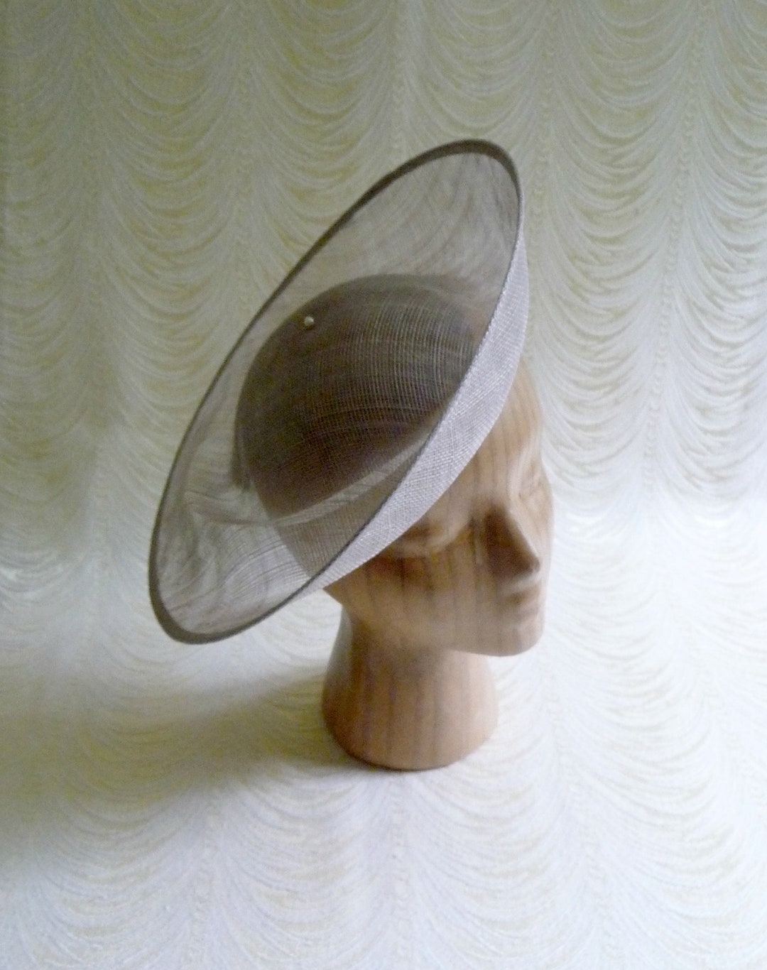 Taupe Gray Saucer Hat Base Sinamay Straw Fascinator Hat Form for DIY