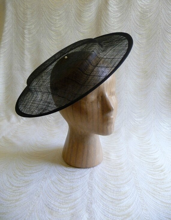 Large Black Saucer Hat Base Sinamay Fascinator Hat Form for Etsy