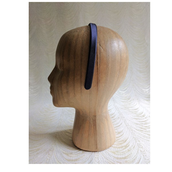 Navy Blue Satin Wrapped 13 mm Headband for DIY Millinery Supply Hats Fascinators Aliceband Hair Accessory