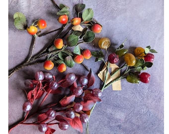 Clearance SALE Lot of 3 AS IS Vintage Fruit Sprays from Germany Millinery Berries Cherries for Hats Crafts