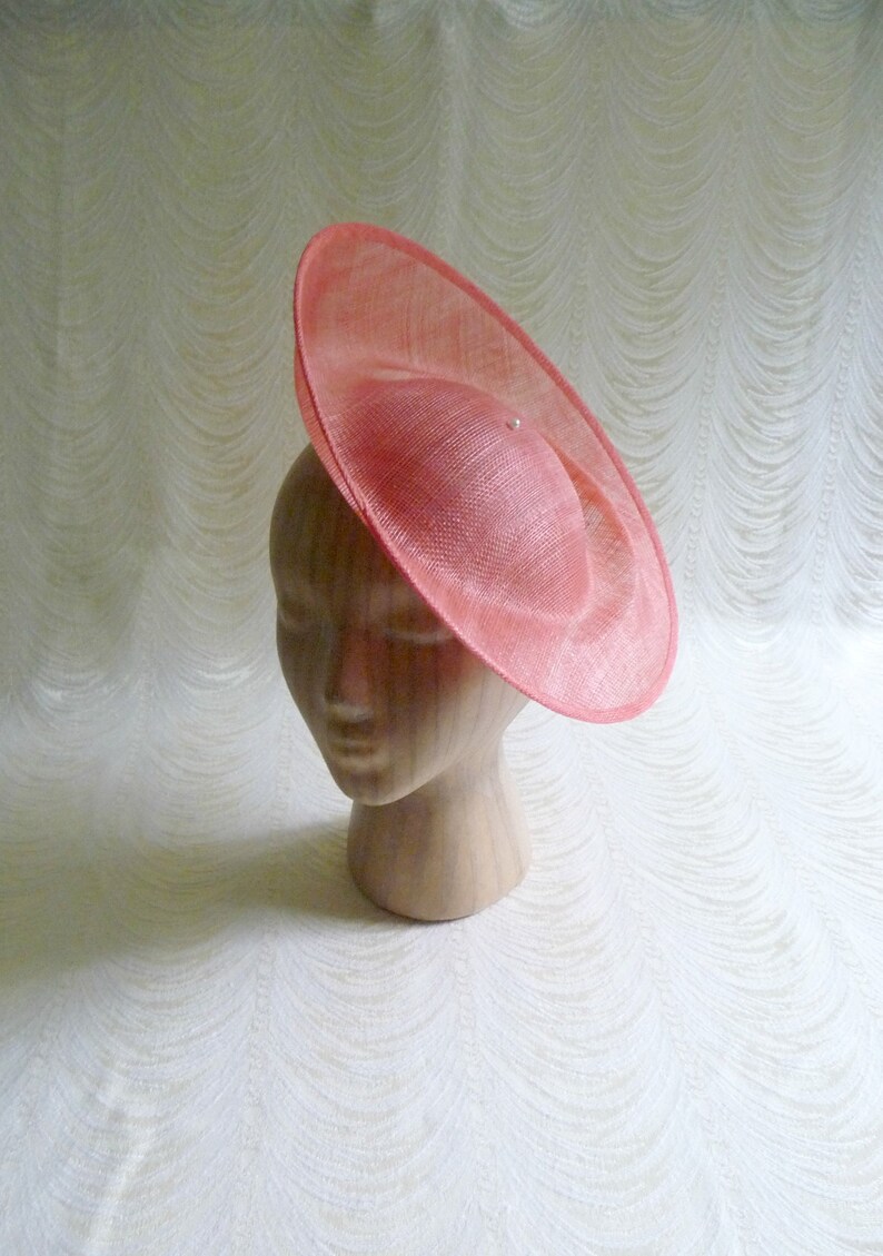 Coral Saucer Hat Base Contoured Sinamay Straw Fascinator Hat Etsy