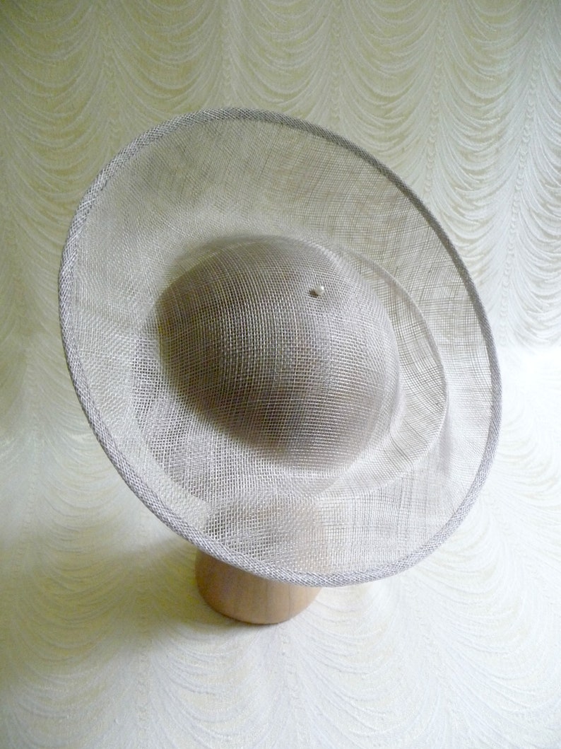 Taupe Gray Saucer Hat Base Contoured Sinamay Straw Fascinator Etsy