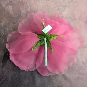 NEW COLOR Large 12 Silk and Velvet Hot Pink Fuchsia Rose for Hats Gowns Home Dec Fascinators Not Ready to Wear image 7