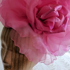 NEW COLOR Large 12 Silk and Velvet Hot Pink Fuchsia Rose for Hats Gowns Home Dec Fascinators Not Ready to Wear image 4