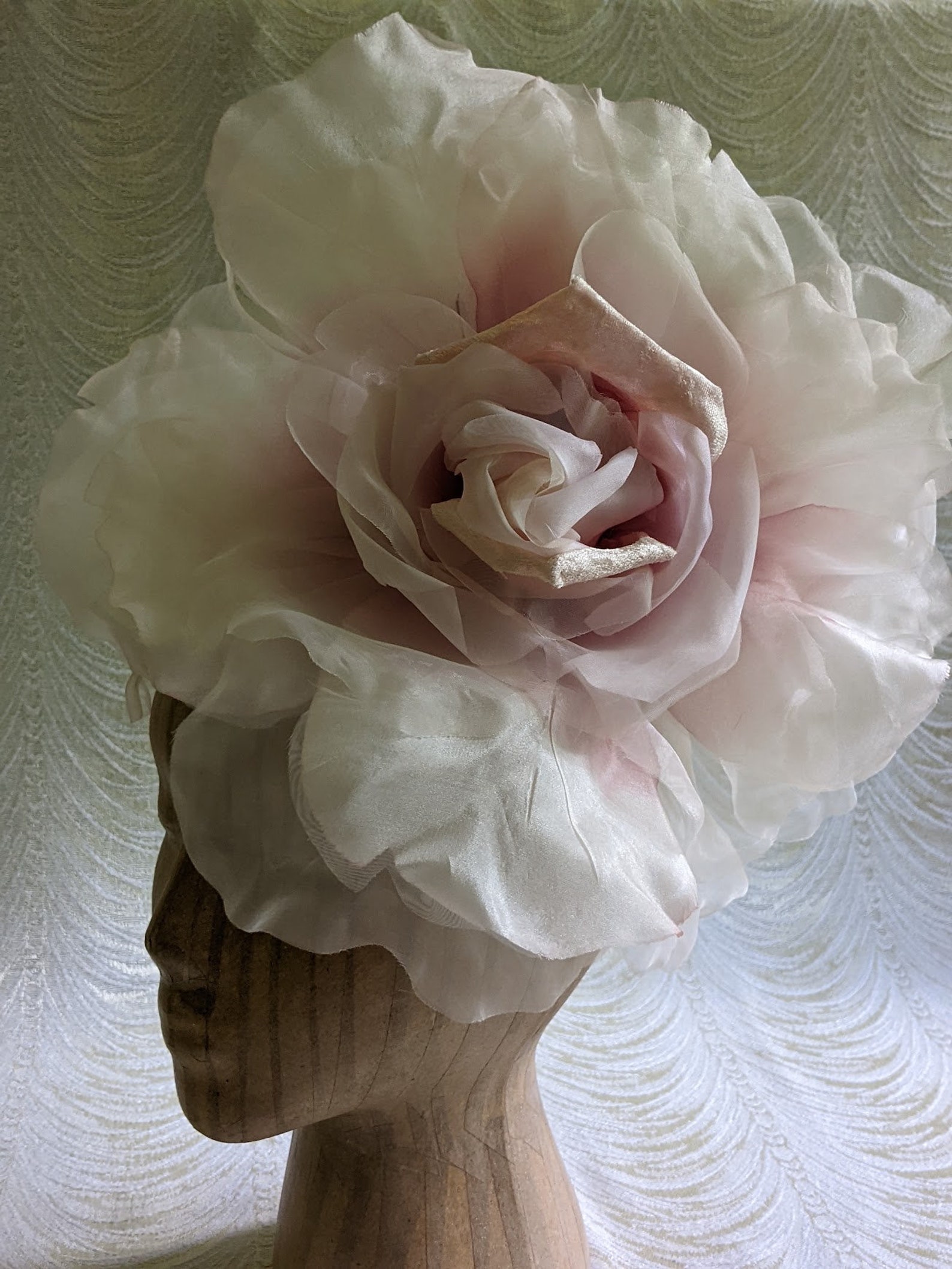Large 12 Silk and Velvet Pink Blush Rose for Hats Gowns - Etsy