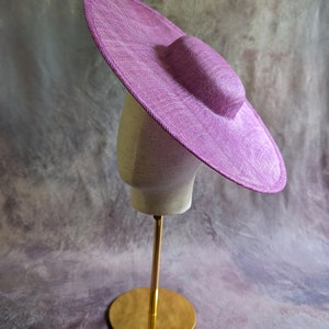 15 Orchid Cartwheel Hat Base Sinamay Straw Wide Brim Pink Purple Round Hatinator Form for DIY Derby Hat Millinery Supply Not Ready to Wear image 2
