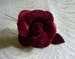 Small Velvet Rose Flower and Leaves in Red Wine Burgundy for Hats, Corsages, Brooch, Bouquets 4FN0101BU 