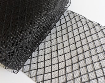6 Inch Crin Black Horsehair Braid Basketweave Pattern BTY Thread Edge for Hats DIY Millinery Supply Embellishment