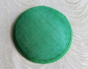 Kelly Green Fascinator Base Sinamay Hat Form for DIY Hat Millinery Supply Round Shape