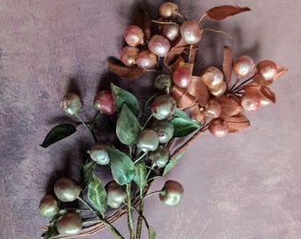 Clearance SALE Lot of 2 AS IS Vintage Cherry Sprays from Germany Chippy Millinery Berries Fruit for Hats Crafts