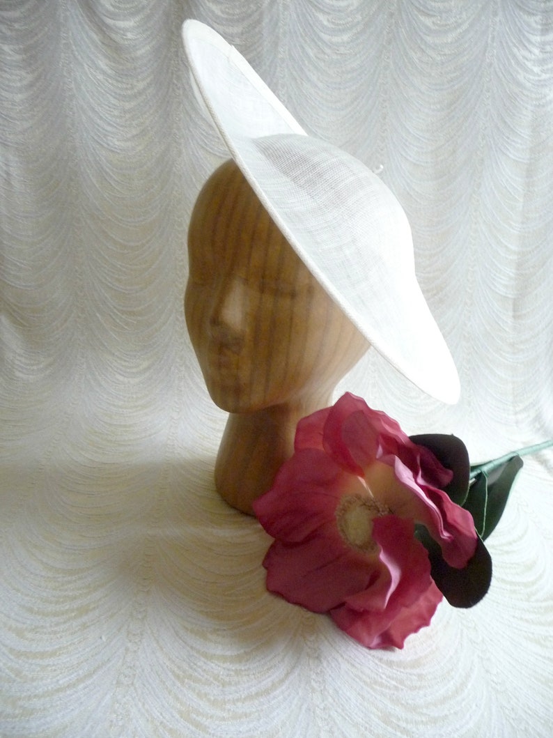 Ivory Saucer Hat Base Contoured Sinamay Straw Wide Hat Form Etsy
