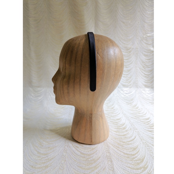 Black Satin Wrapped 13 mm Headband for DIY Millinery Supply Hats Fascinators Aliceband Hair Accessory