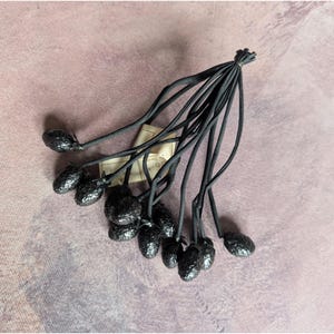 Vintage Black Berries Millinery Fruit on Dangle Stems NOS Germany Bunch of 12 for Hats Fascinators Crafts