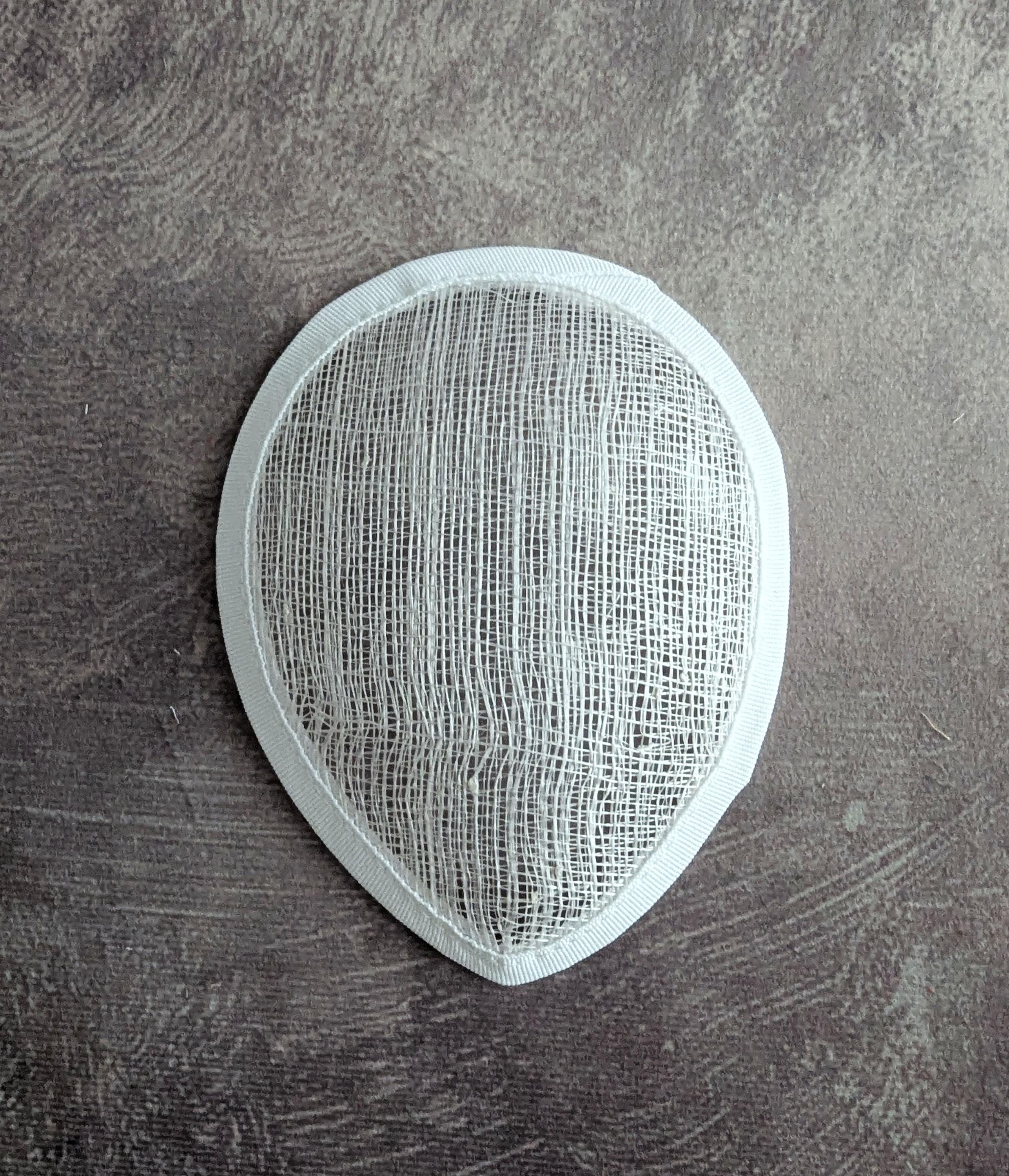 5184 White Teardrop Sinamay Hat Fascinator Base For Millinery Making 17.25 main image 3