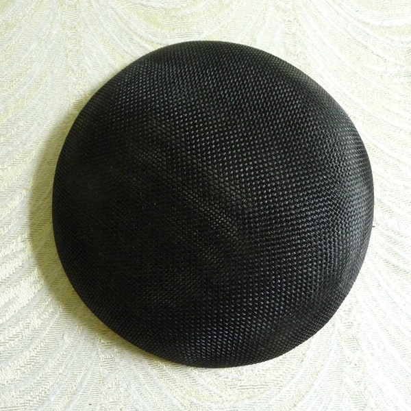 Black Fascinator Base Buckram Fabric Smartie Pillbox Round Button Style for Hats DIY Millinery