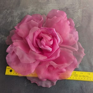 NEW COLOR Large 12 Silk and Velvet Hot Pink Fuchsia Rose for Hats Gowns Home Dec Fascinators Not Ready to Wear image 6