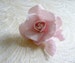 Small Velvet Rose Flower and Leaves in Pale Pink for Hats, Corsages, Brooch, Bouquets Weddings 4FN0101P 