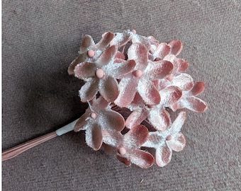 Velvet Forget Me Nots Shaded Pale Mauve Pink Millinery Flowers One Dozen 1" Blossoms for Hats Crafts