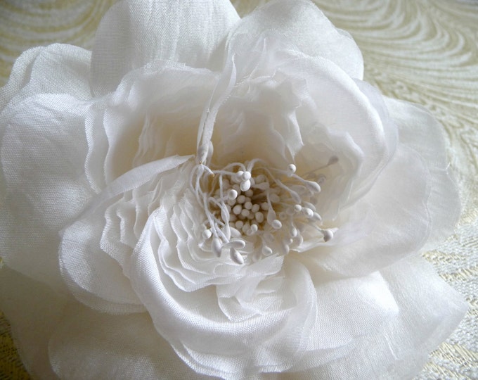 Delicate Silk Open Rose Pure White Wedding Flower for Bridal Etsy