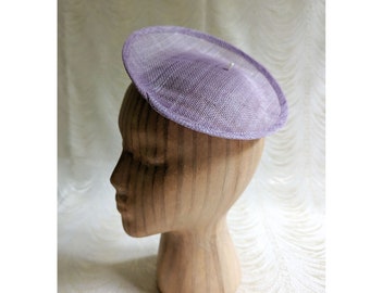 Lavender Saucer Fascinator Base Contoured Sinamay Straw Hatinator Form for DIY Millinery Supply 8 Inch  Round Shape Not Ready to Wear