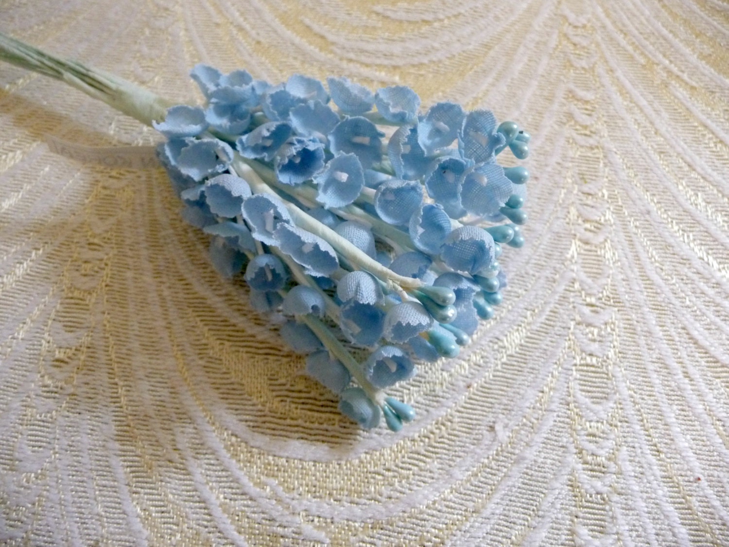 Vintage Millinery Lily of the Valley Flowers Pale Baby Blue