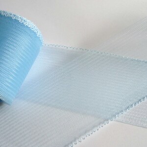 3 Inch Crin Light Blue Horsehair Braid Thread Edge for Hats DIY Millinery Supply Embellishment image 2