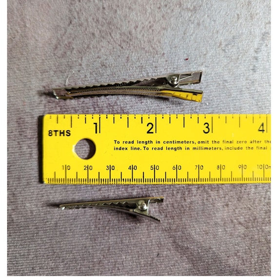 20 Alligator Clips Silver Millinery Supply Flat Top Stainless Steel Hair Clips with Teeth 2 Sizes You Choose 46 mm and 66mm