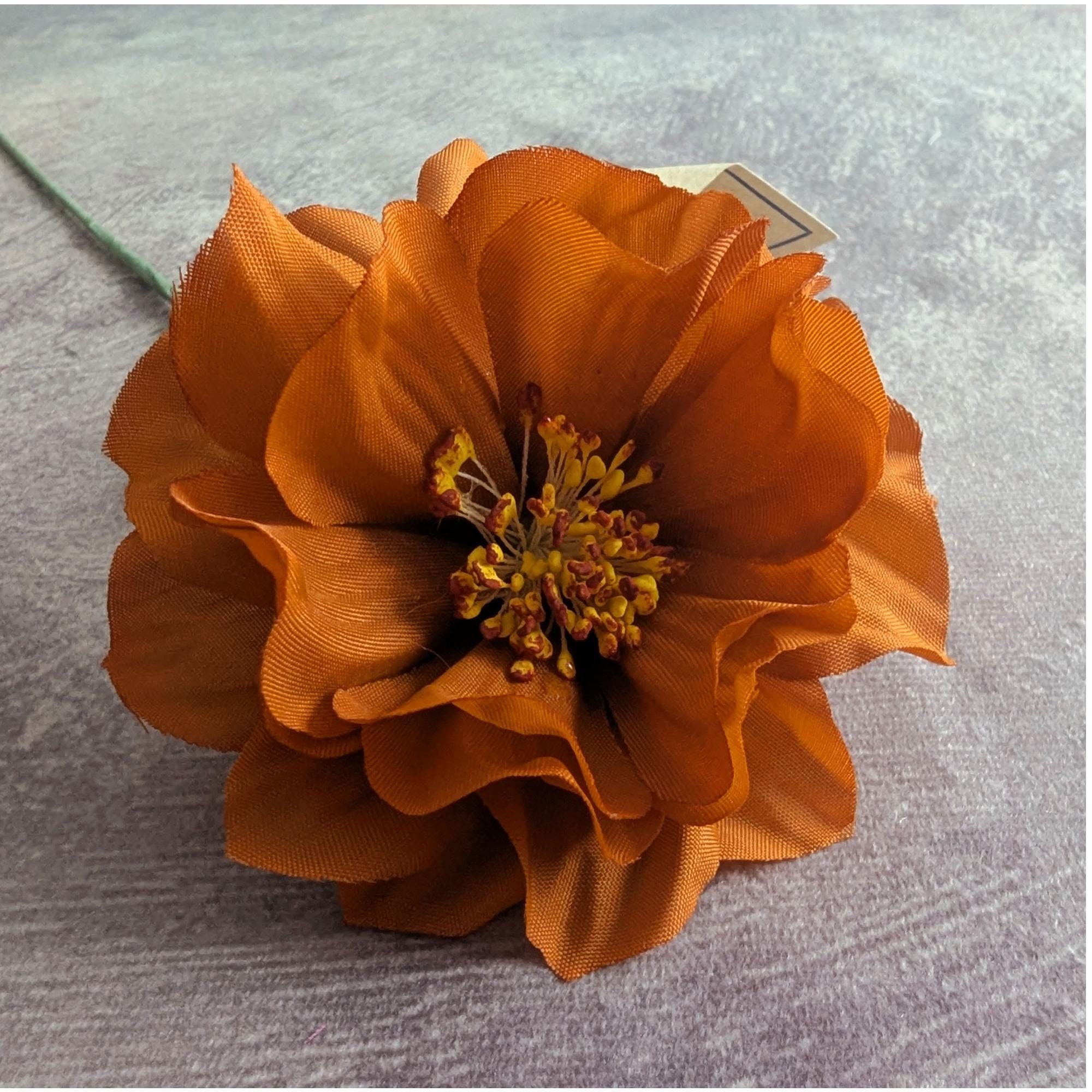 Vintage Dahlia Millinery Flower NOS From Germany Cognac Gold