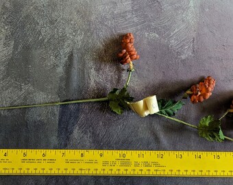 ホップフラワー ヴィンテージ 帽子飾り 花 ぶら下がる花 さび茶色 帽子