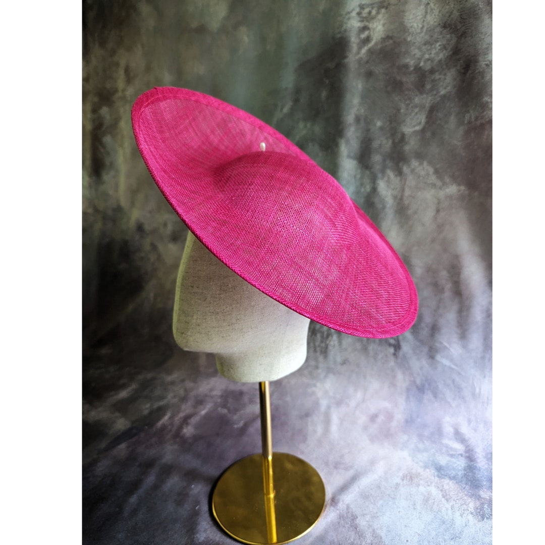 Pink Saucer Hatinator with Rose Flower, Sinamay Loops, Feathers & Quills main image 0