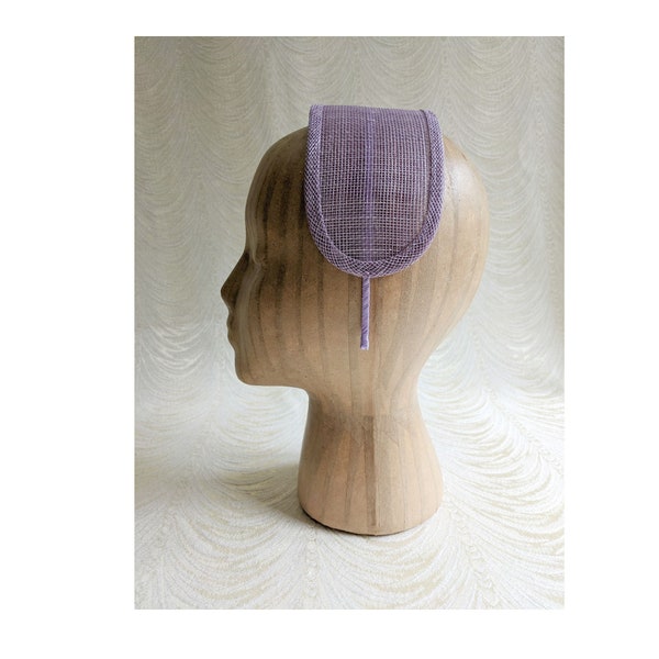 Lavender Sinamay Fascinator Base on Headband for DIY Millinery