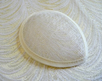 5&quot; Ivory Sinamay Fascinator Base for DIY Hat Millinery Supply Teardrop Shape
