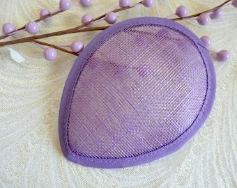 Lavender Sinamay Fascinator Base for DIY Hat Purple Millinery Supply Teardrop Shape