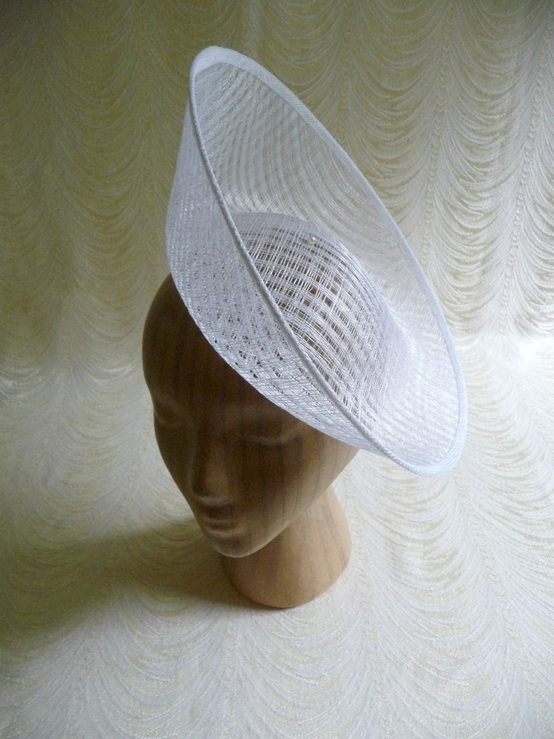 White Hat Base Upturned Brim Sinamay Straw Fascinator Saucer Etsy