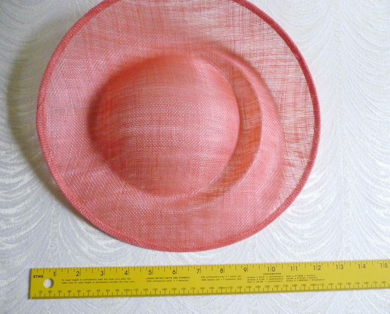 Fuchsia Pink Saucer Hat Base Sinamay Straw Fascinator Hat Form for DIY Millinery Supply 12 Inch Round Shape Upturned Brim Not Ready to Wear image 8