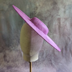 15 Orchid Cartwheel Hat Base Sinamay Straw Wide Brim Pink Purple Round Hatinator Form for DIY Derby Hat Millinery Supply Not Ready to Wear image 5