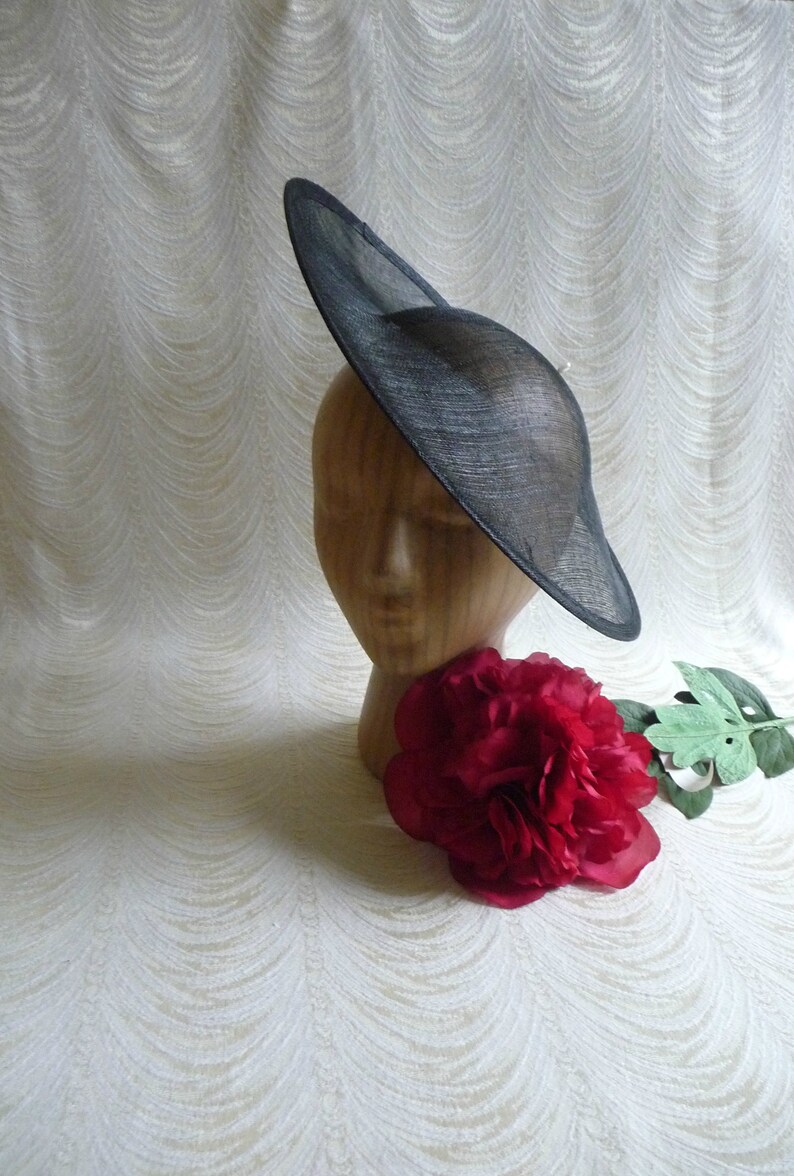 Black Saucer Hat Base Contoured Sinamay Straw Wide Hat Form Etsy